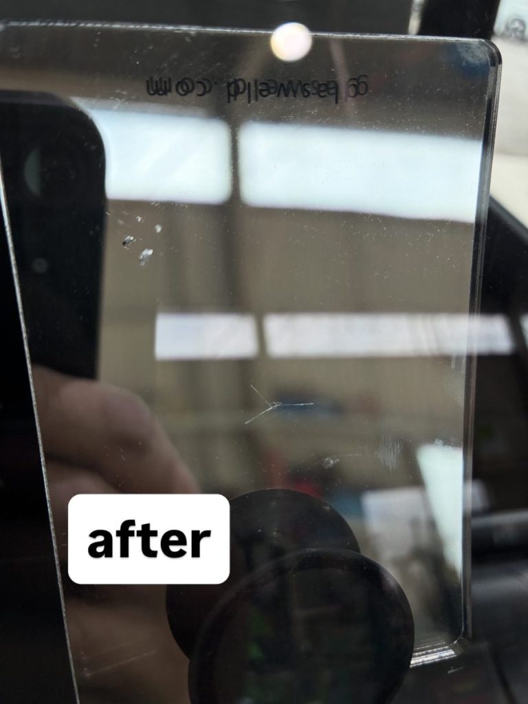 名阪で飛び石食らったジムニー。電話電話即日対応。afterの画像。