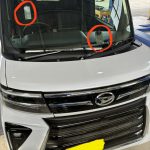 名阪国道で2箇所の飛び石被害に遭ったダイハツ タントのキズ確認